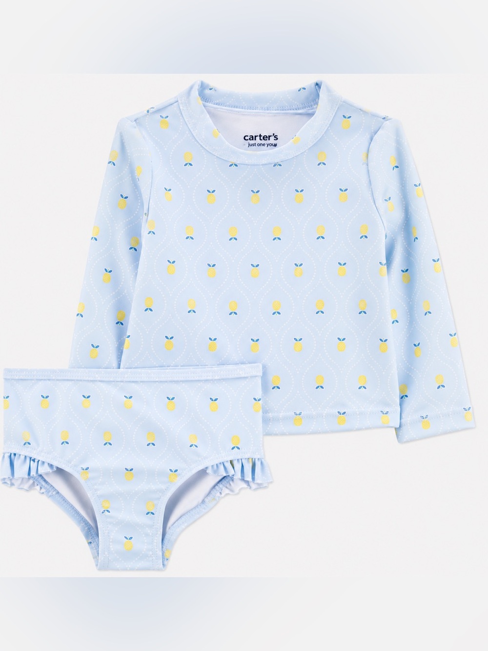 NWT Carter's Light Blue Lemon-Print Long Sleeve Rashguard Set